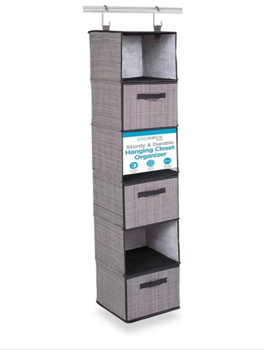 Linen Closet Organizer Black And Gray 6 Shelves (Drawers Not Included) Copy #1